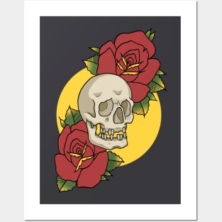 Skull and Roses Posters and Art